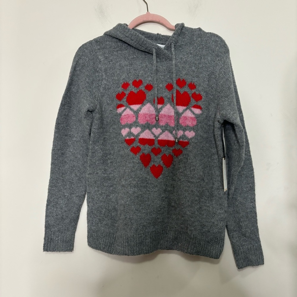 Cupcakes and Cashmere hooded heart sweater XS nwt